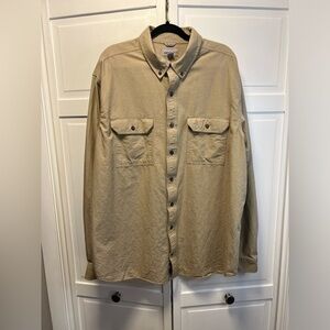 Carhartt Long Sleeve Button Down Shirt Size Mens 2XL Tall Color Tan
